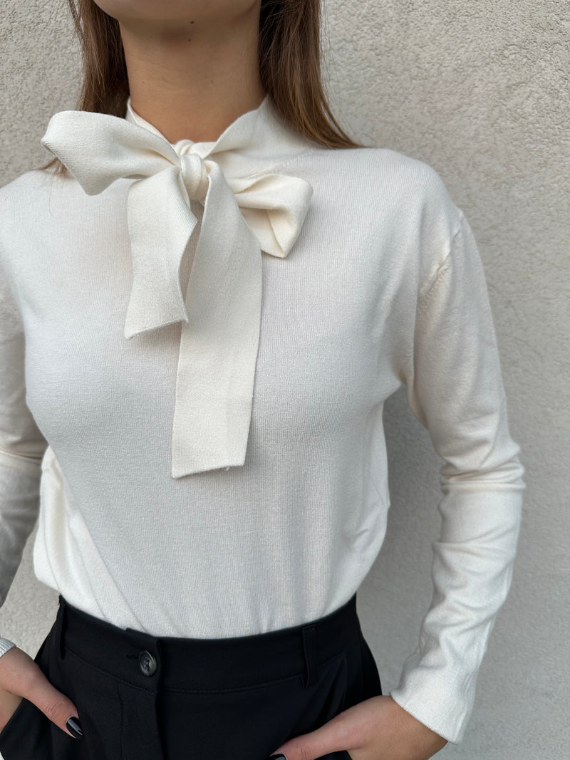 Maglia fiocco PANNA - VICOLO