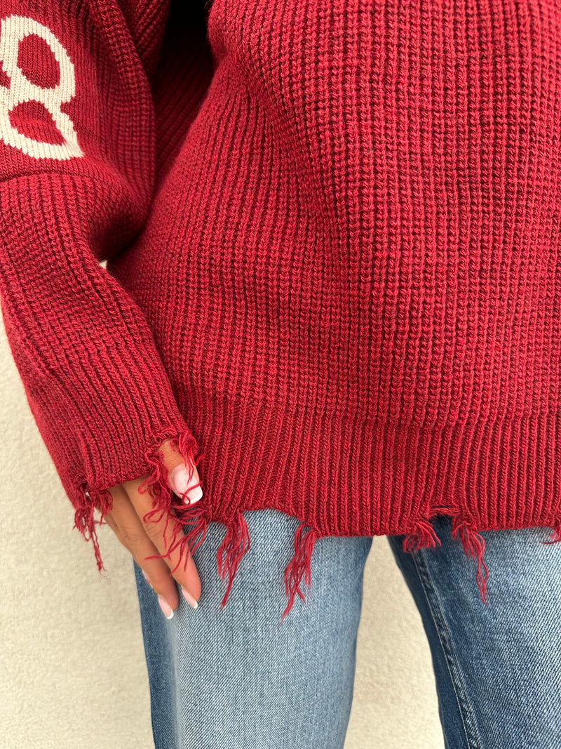 Maglione cappuccio RUBINO - VICOLO