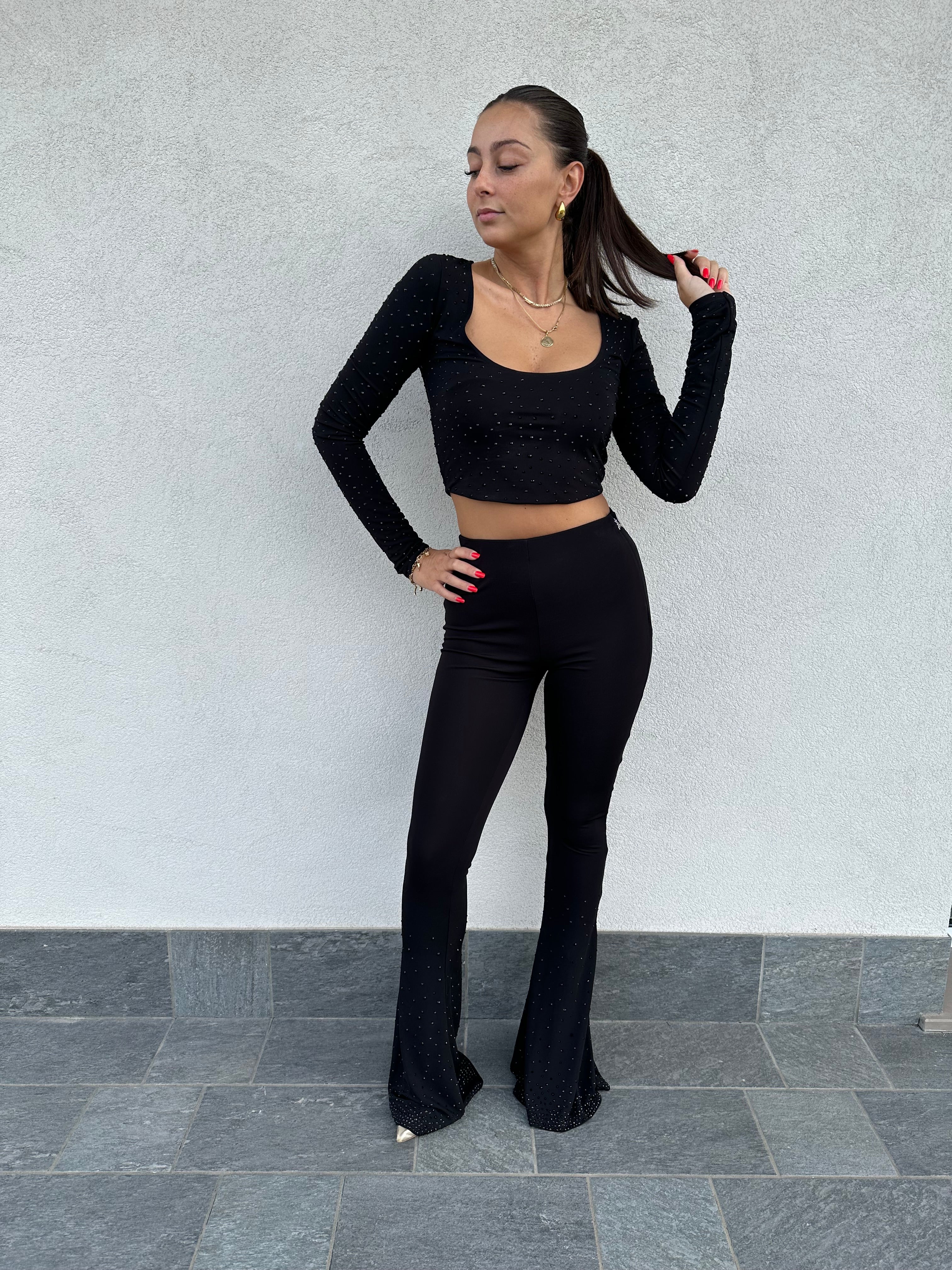 Pantalone flare con strass - PATRIZIA PEPE