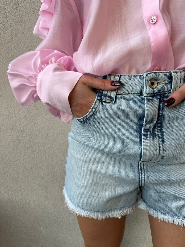 Shorts in denim slavato - PATRIZIA PEPE