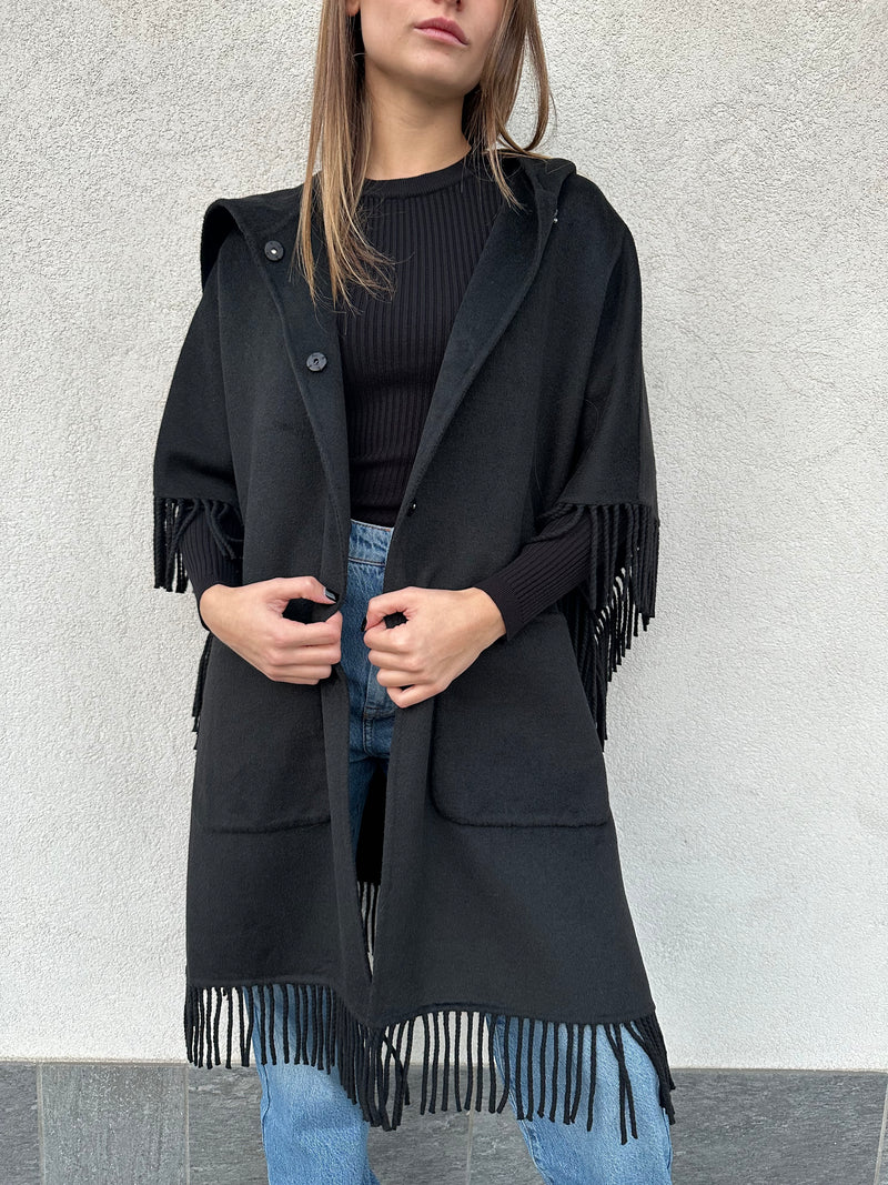 Mantella frange NERA - VICOLO