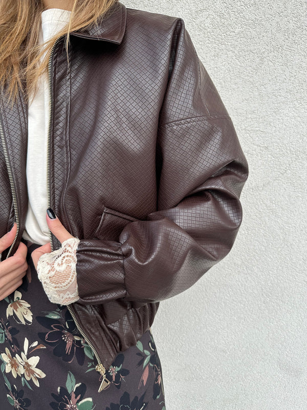 Bomber intrecciato MORO - SILENCE LIMITED