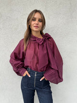 Camicia fiocco BORDEAUX - VICOLO