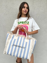 Borsa MAXI riga azzurra - HINNOMINATE