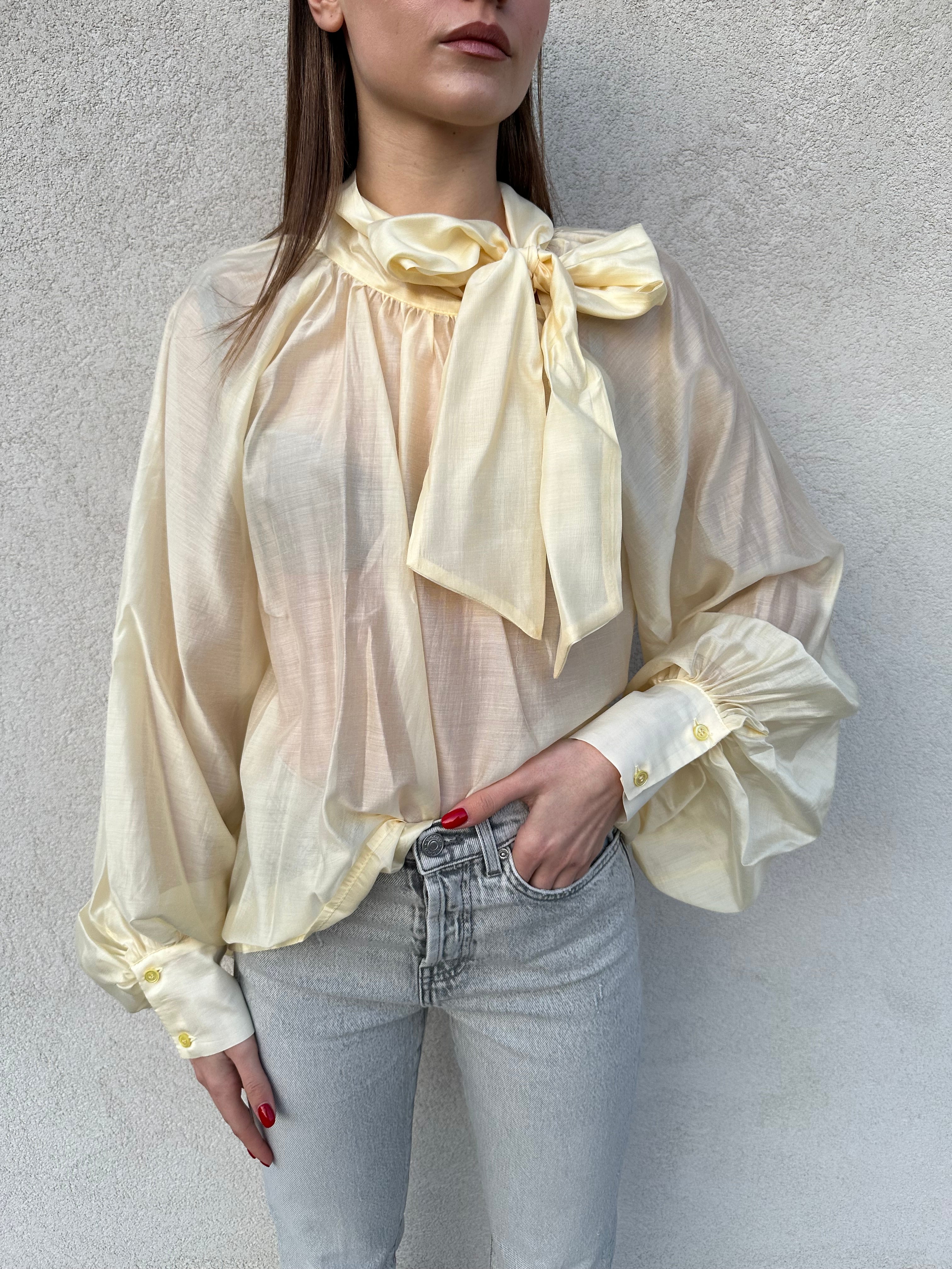 Camicia fiocco GIALLO VANIGLIA - VICOLO