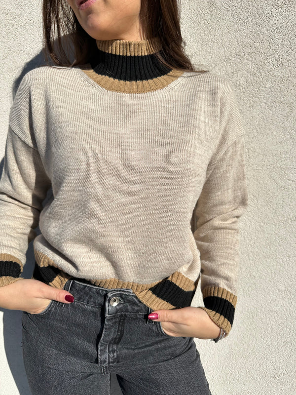 Maglione BEIGE/NERO - VICOLO