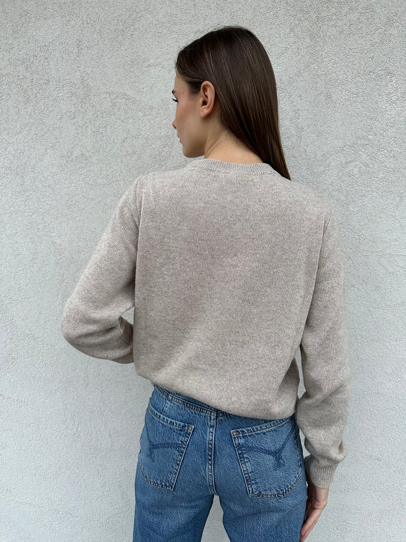 Maglioncino logo BEIGE - VICOLO