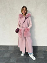 Cappotto gilet con pelliccia ROSA - YES LONDON