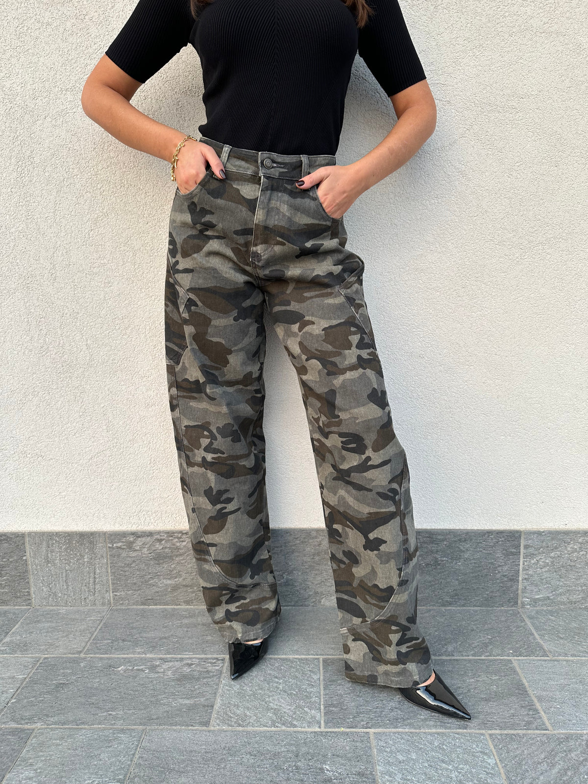 Jeans cargo CAMOUFLAGE - ANNAROCK