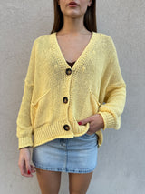 Cardigan cotone GIALLO - VICOLO