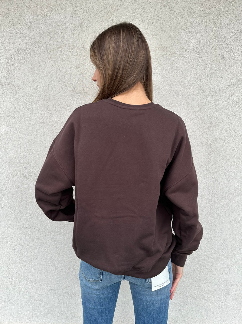 Felpa college CIOCCOLATO - HINNOMINATE