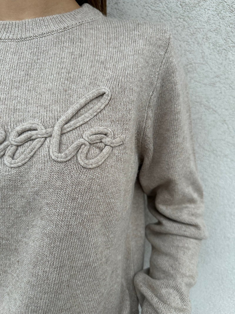 Maglioncino logo BEIGE - VICOLO