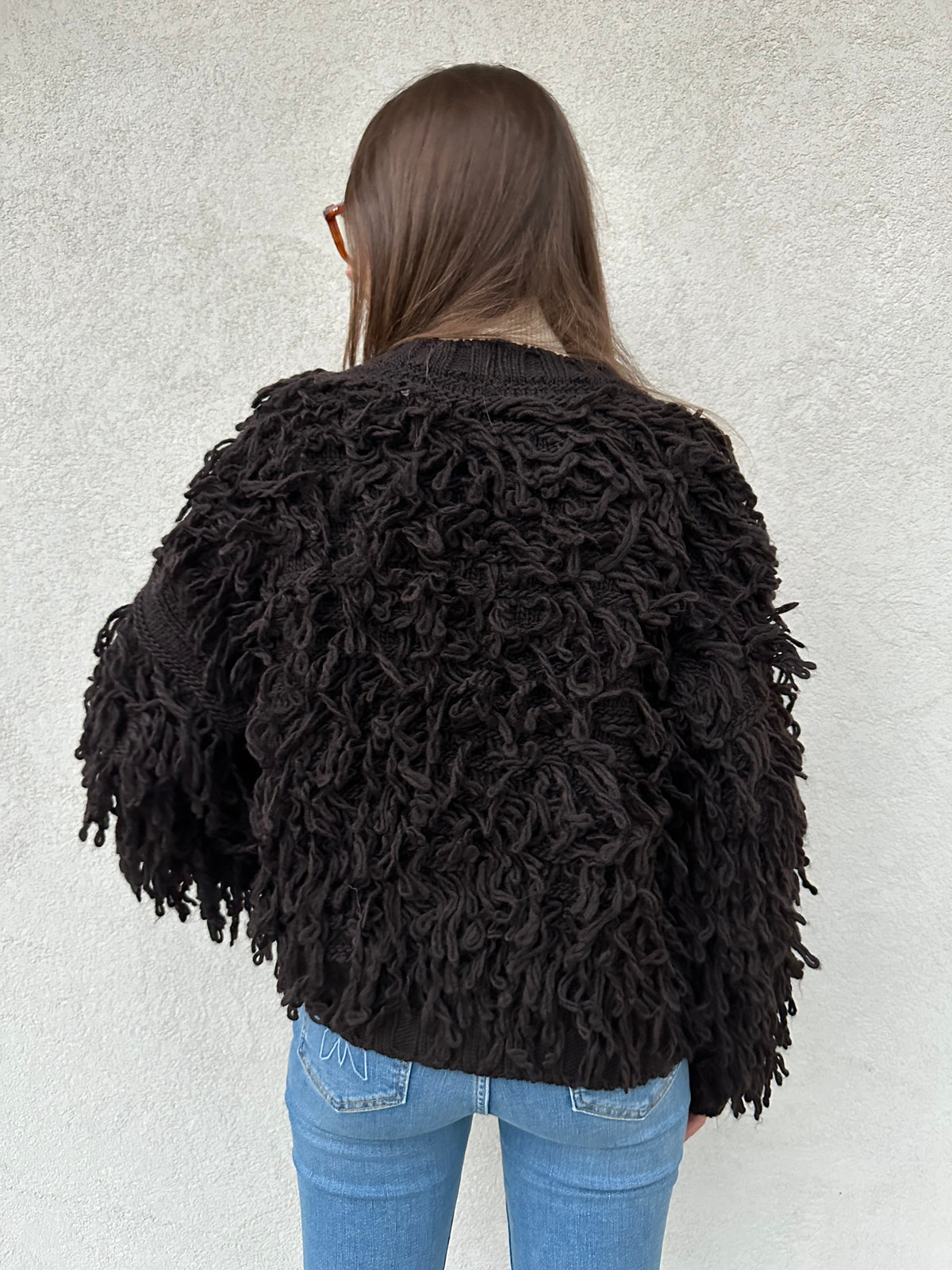 Cardigan sfrangiato MORO - VICOLO