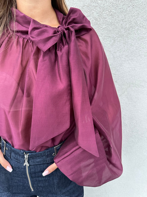 Camicia fiocco BORDEAUX - VICOLO