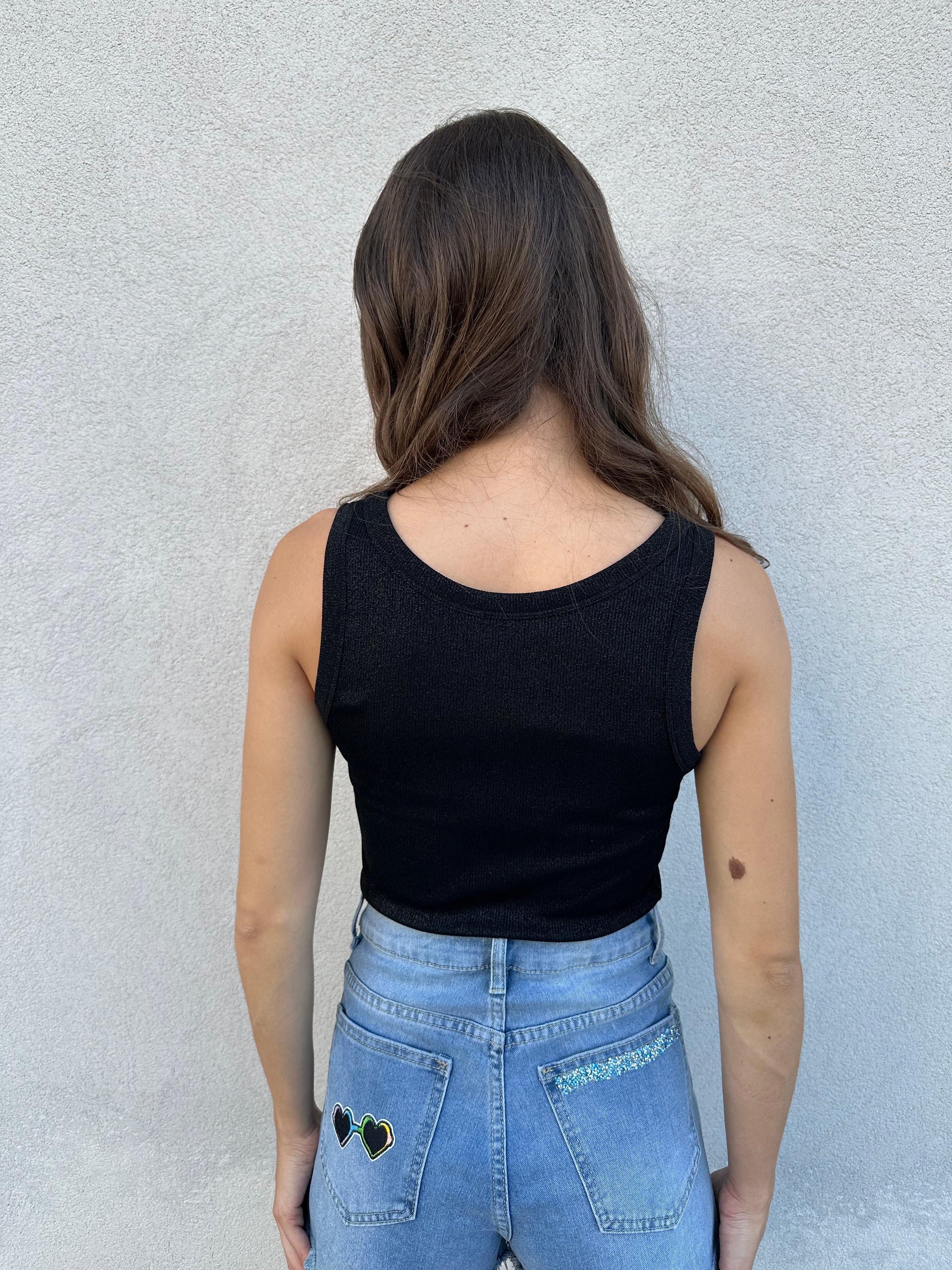 Canotta lurex NERA - VICOLO