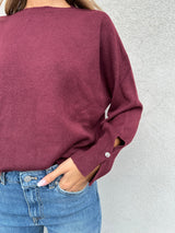 Maglioncino bottone gioiello BORDEAUX - VICOLO