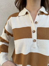 Polo bottoni PANNA/MOU - VICOLO