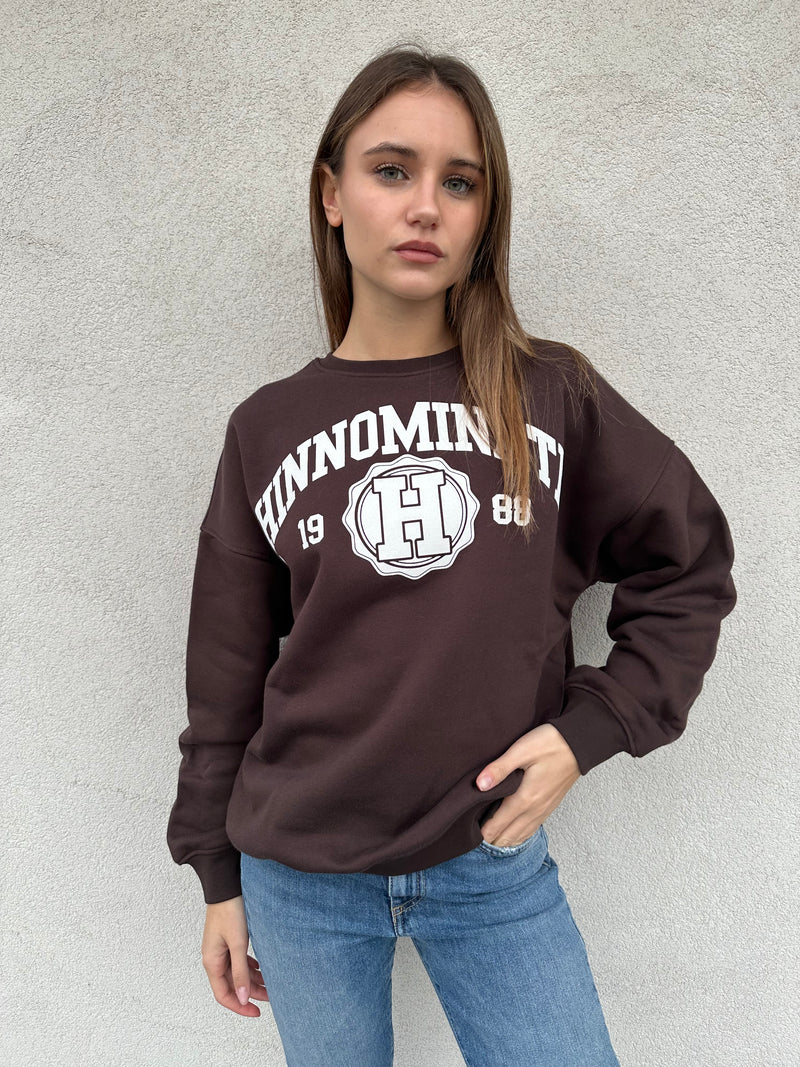 Felpa college CIOCCOLATO - HINNOMINATE