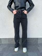 Jeans taglio vivo NERO  - ANNAROCK