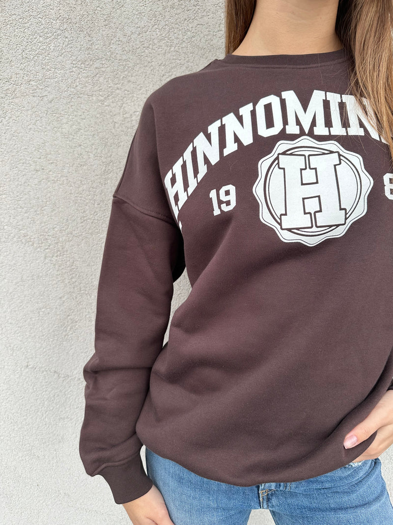 Felpa college CIOCCOLATO - HINNOMINATE