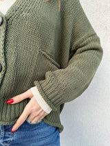 Cardigan cotone MILITARE - VICOLO