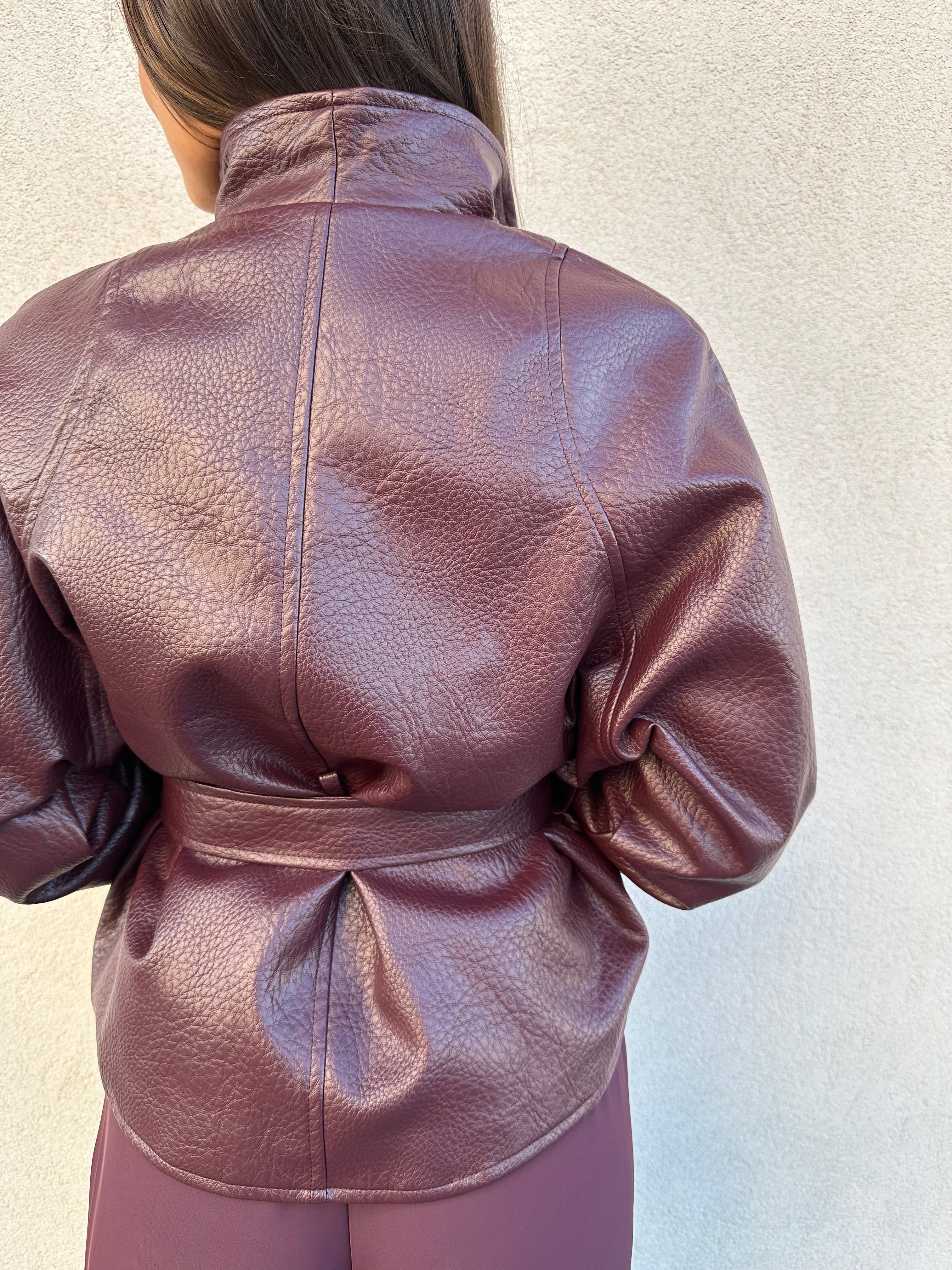 Giacca ecopelle BURGUNDY - ANNAROCK