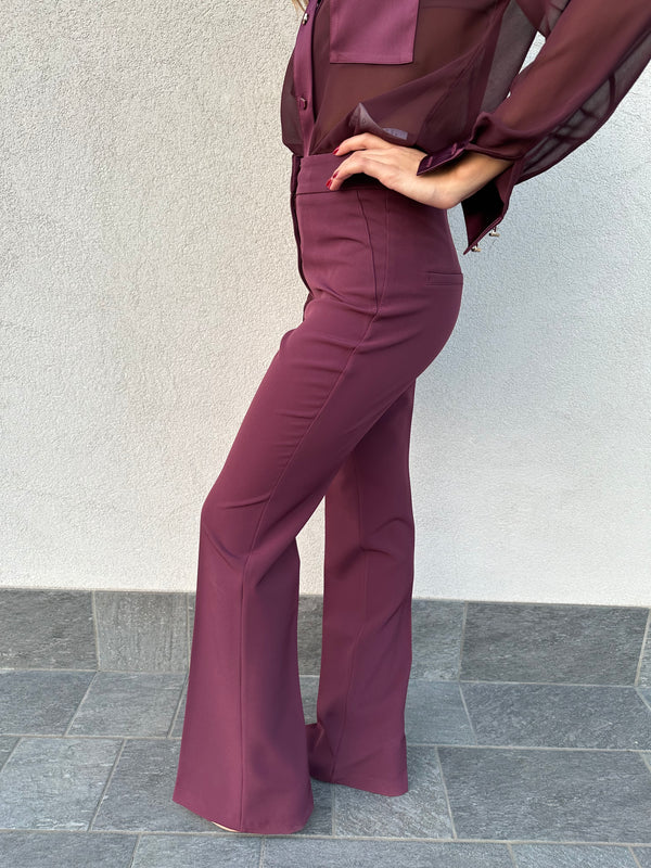 Pantalone zampetta BORDEAUX - SILENCE LIMITED