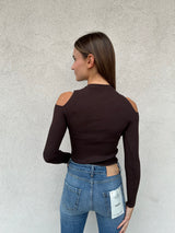 Maglia spalla scoperta MORO - VICOLO