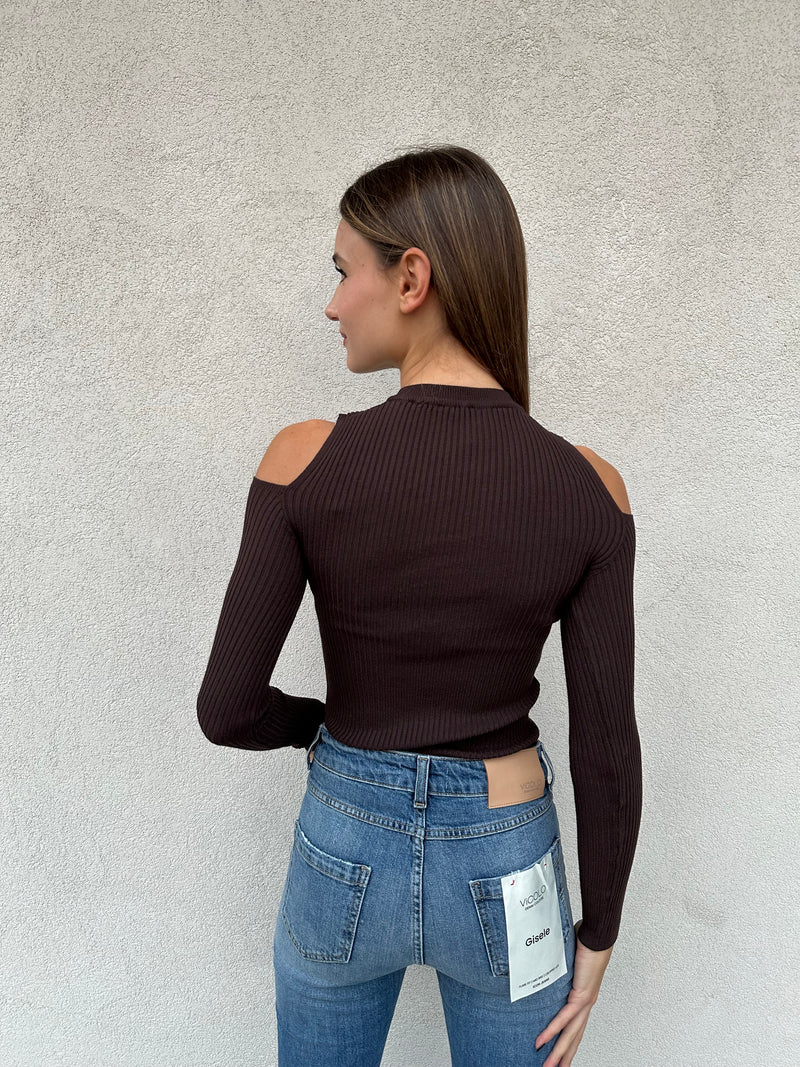 Maglia spalla scoperta MORO - VICOLO