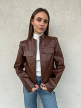 Giubbino ecopelle COGNAC - PATRIZIA PEPE