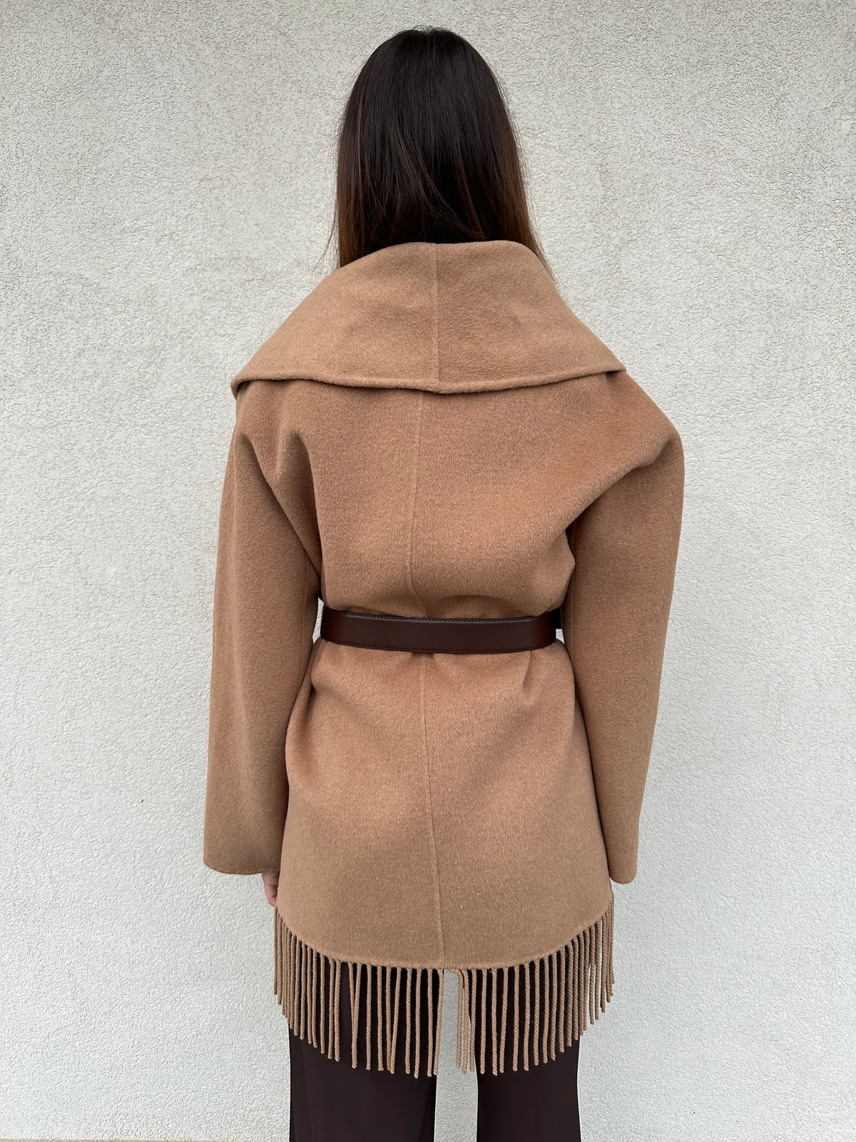 Cappotto frange BISCOTTO - VICOLO