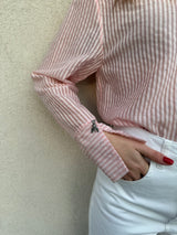 Camicia rigata strass ROSA - PATRIZIA PEPE