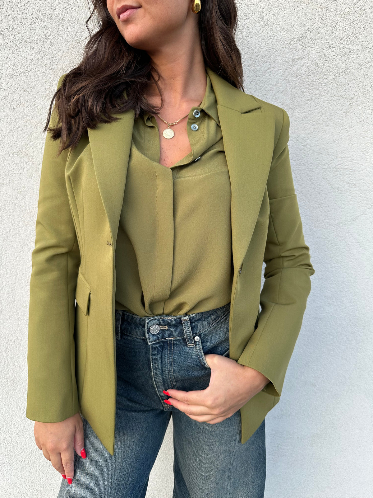 Giacca slim VERDE OLIVA - PATRIZIA PEPE