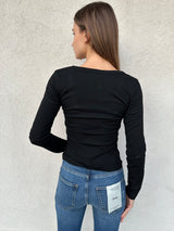 Maglia scollo a V NERA - VICOLO