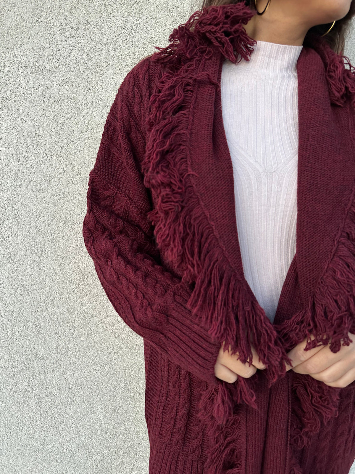 Cardigan trecce BORDEAUX - KONTATTO