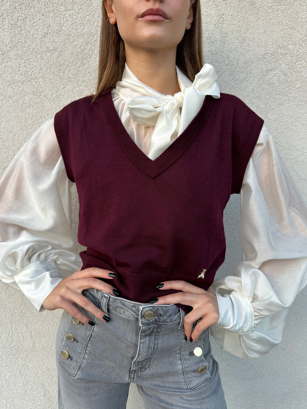 Gilet lana BORDEAUX - PATRIZIA PEPE