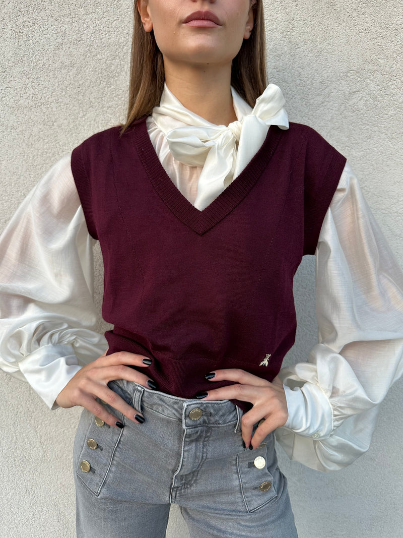 Gilet lana BORDEAUX - PATRIZIA PEPE