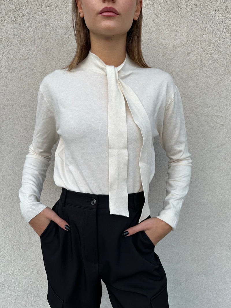 Maglia fiocco PANNA - VICOLO