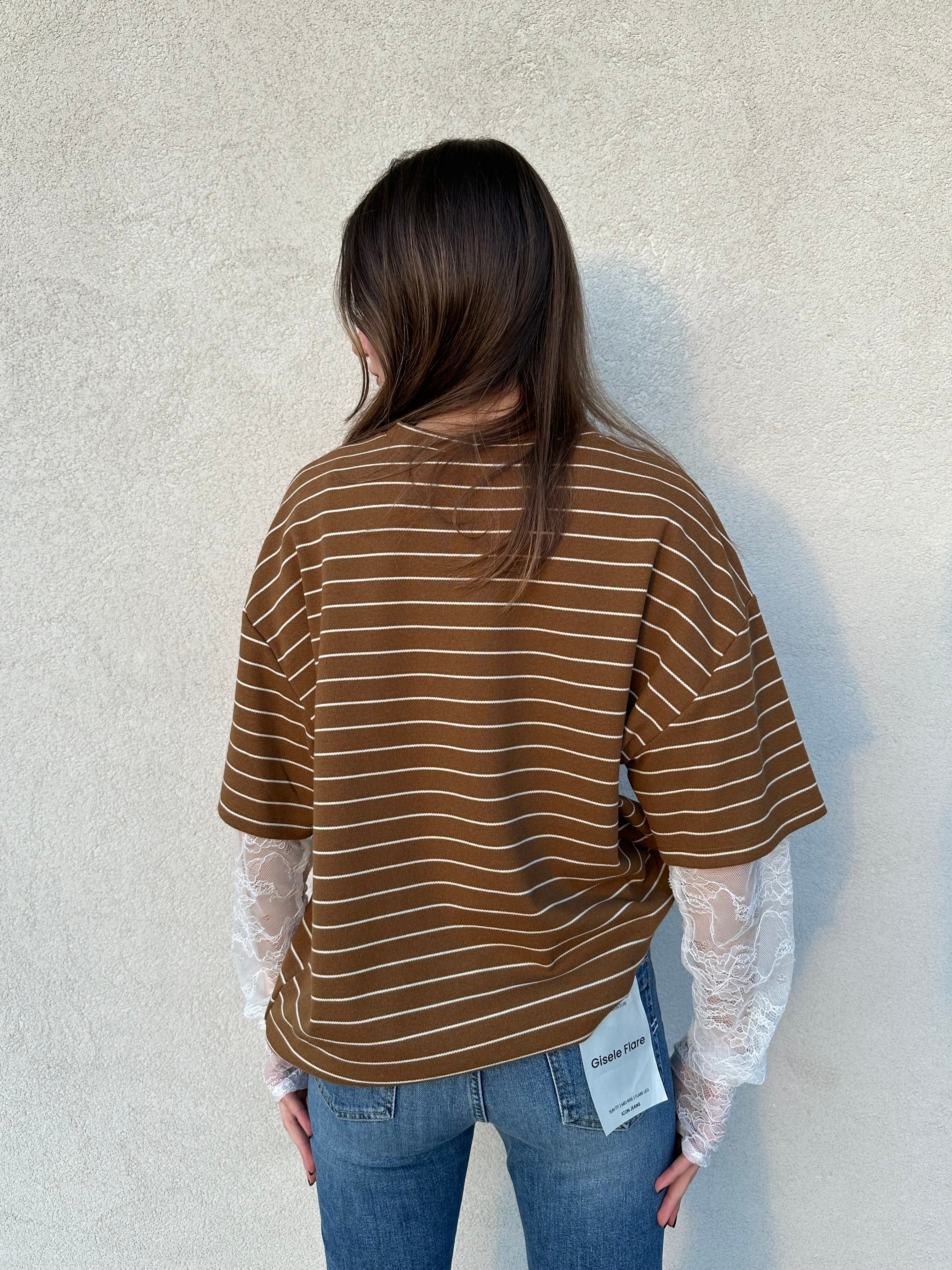 T-shirt maniche pizzo RIGA PANNA - VICOLO