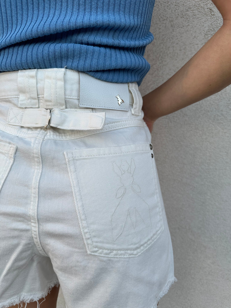 Shorts in denim bianco - PATRIZIA PEPE