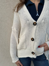 Cardigan cotone BIANCO - VICOLO