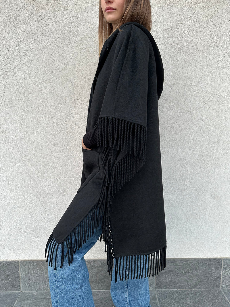 Mantella frange NERA - VICOLO