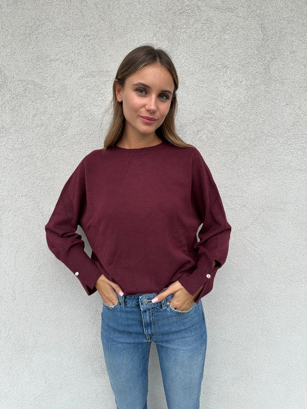 Maglioncino bottone gioiello BORDEAUX - VICOLO
