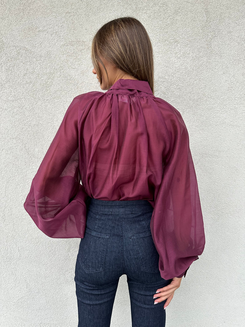 Camicia fiocco BORDEAUX - VICOLO