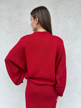 Maglione con spalline ROSSO - VICOLO