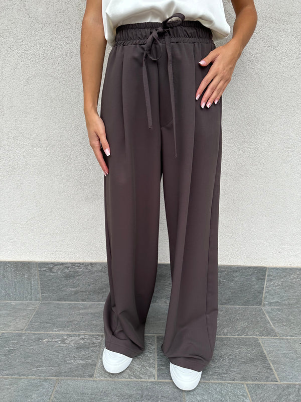 Pantalone coulisse CIOCCOLATO - VICOLO