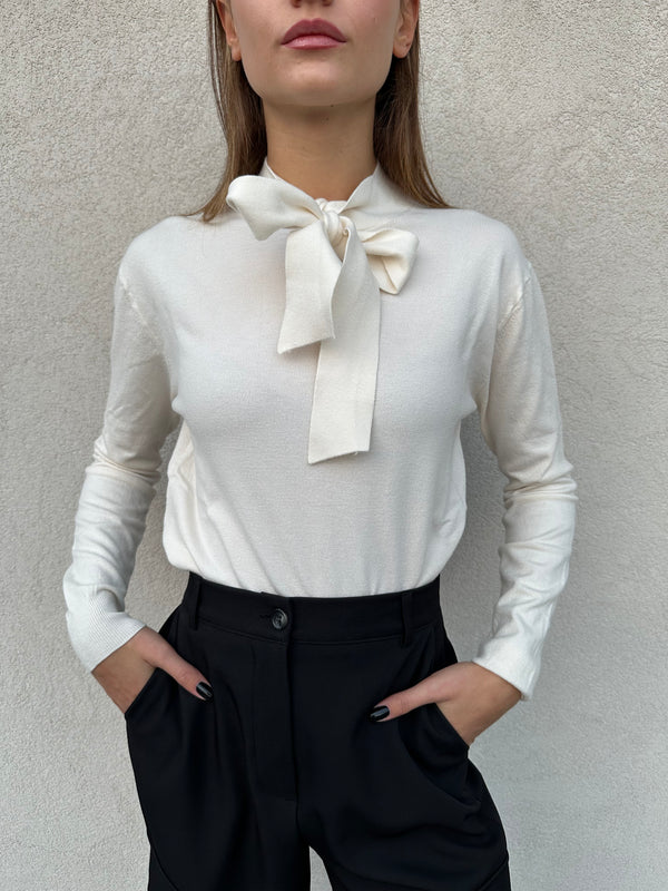 Maglia fiocco PANNA - VICOLO