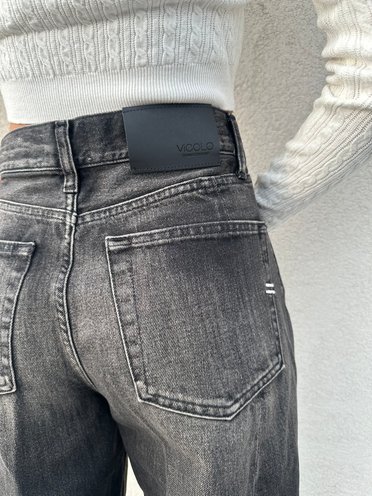 Jeans barrel CHIARA black - VICOLO