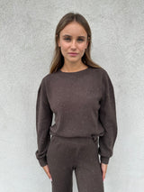 Maglia paillettes CIOCCOLATO - HINNOMINATE