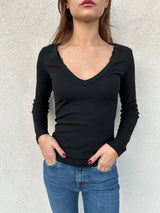 Maglia scollo a V NERA - VICOLO